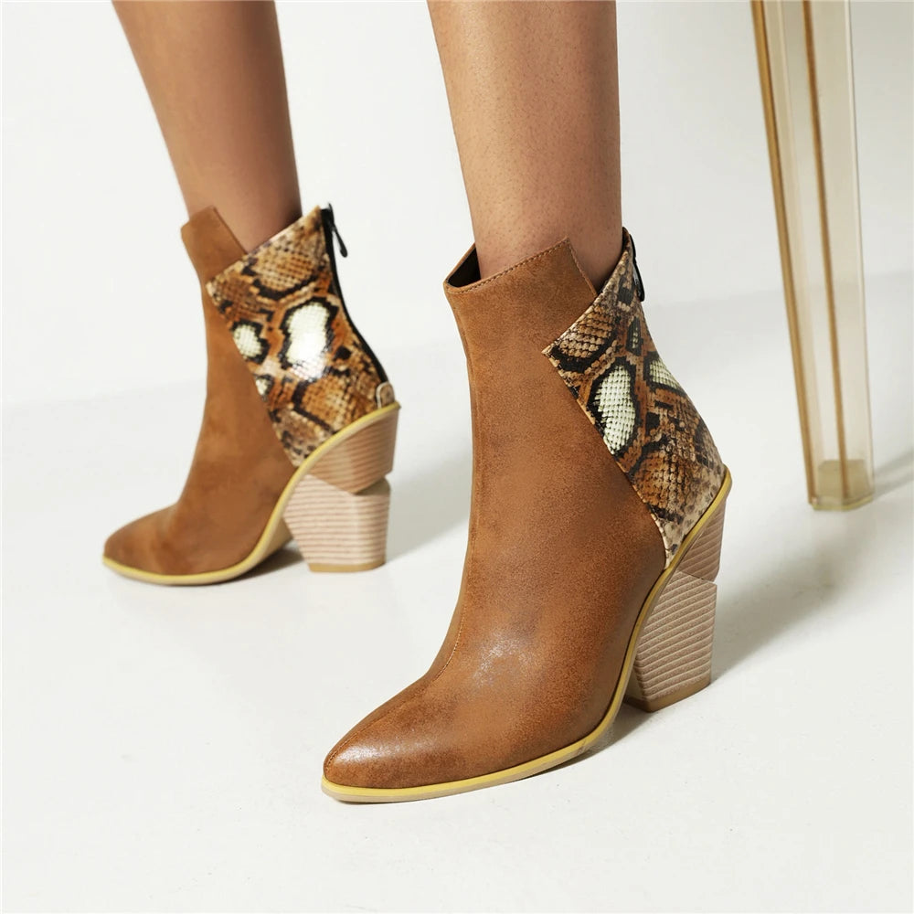 Ivana Snake Ankle Boots