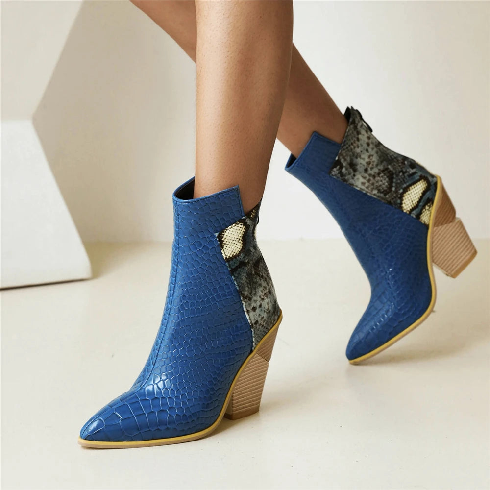 Ivana Snake Ankle Boots