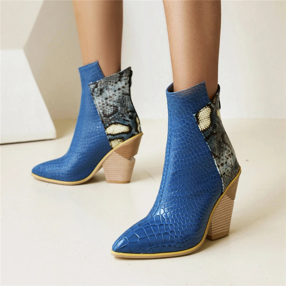 Ivana Snake Ankle Boots
