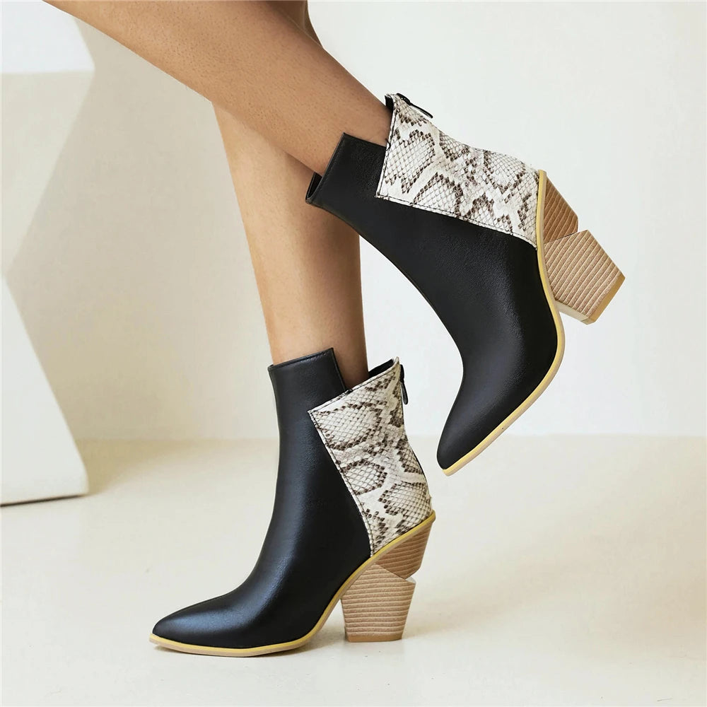 Ivana Snake Ankle Boots