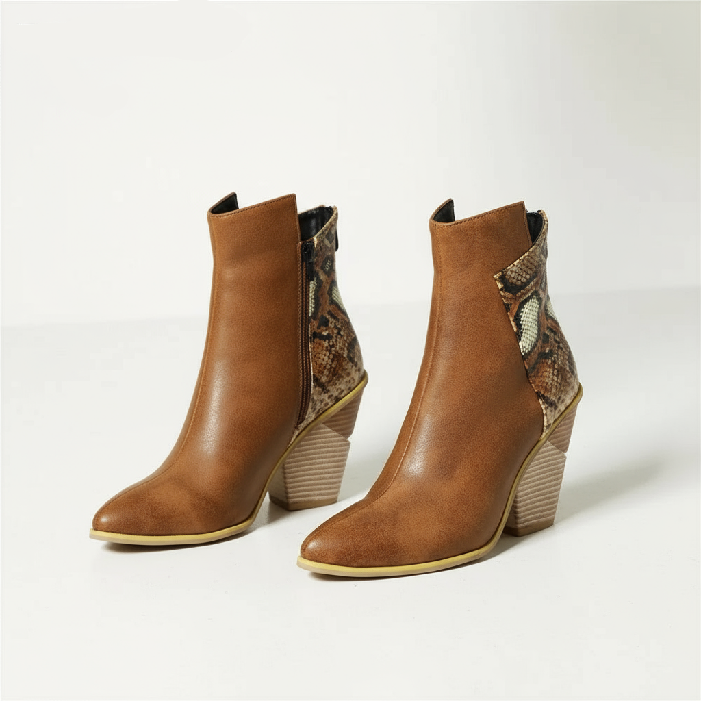 Ivana Snake Ankle Boots