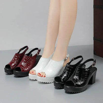 Crimson Platform Heels