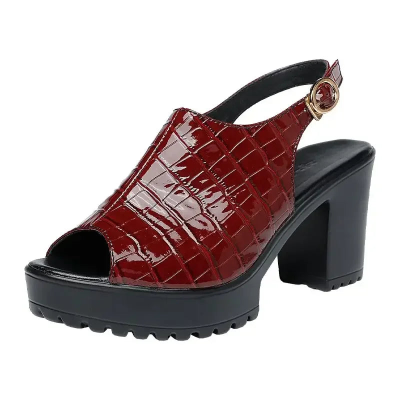 Crimson Platform Heels