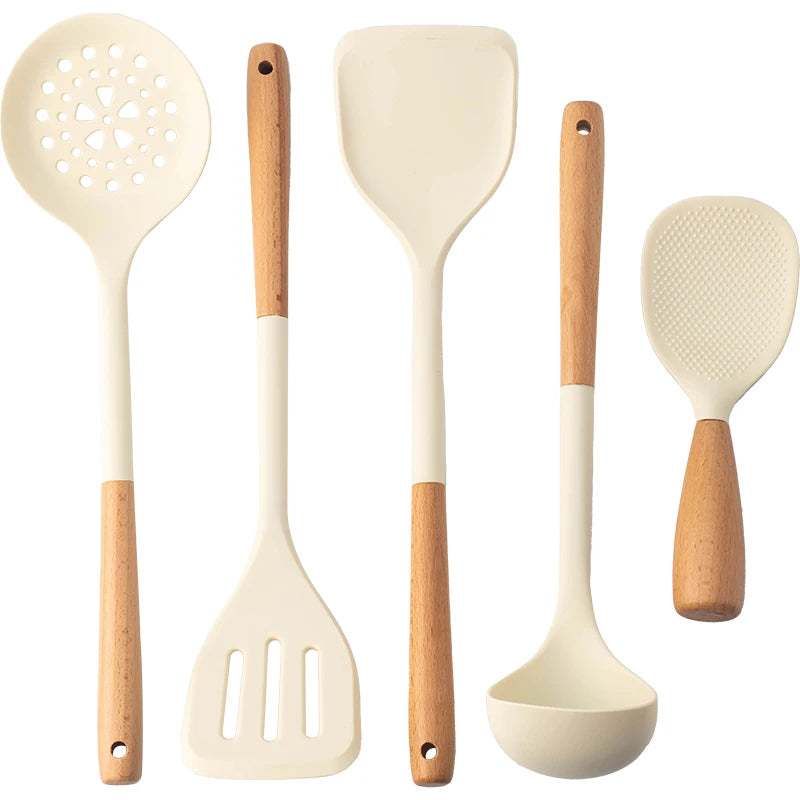 Verda Wooden & Silicone Cooking Utensil Set