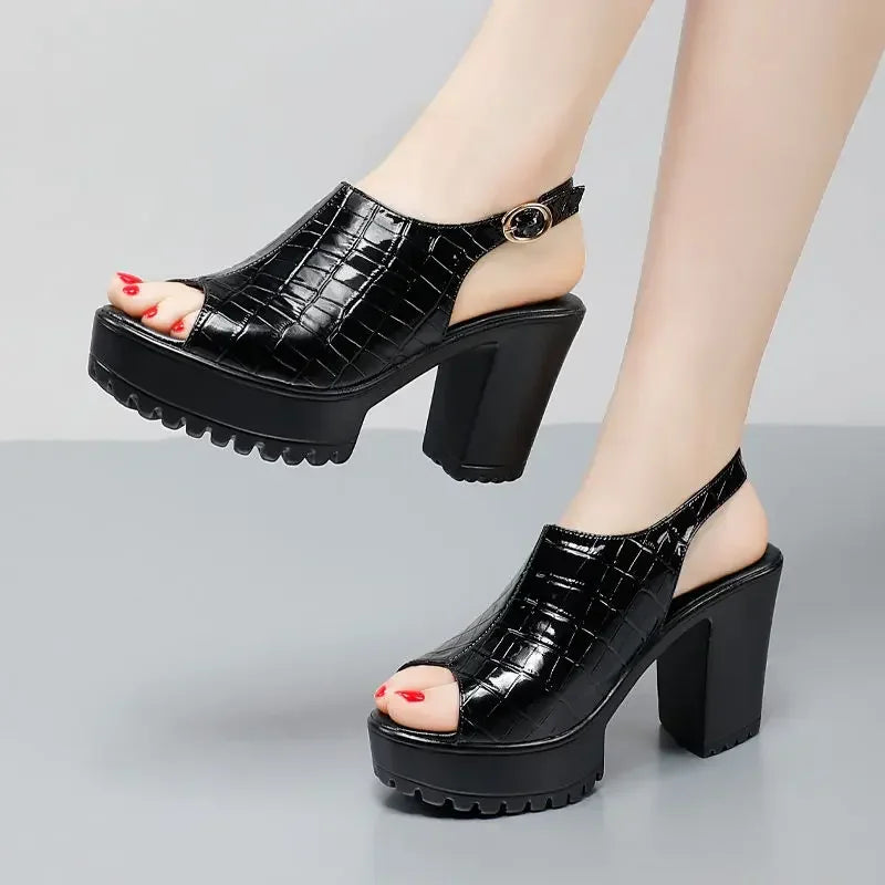 Crimson Platform Heels